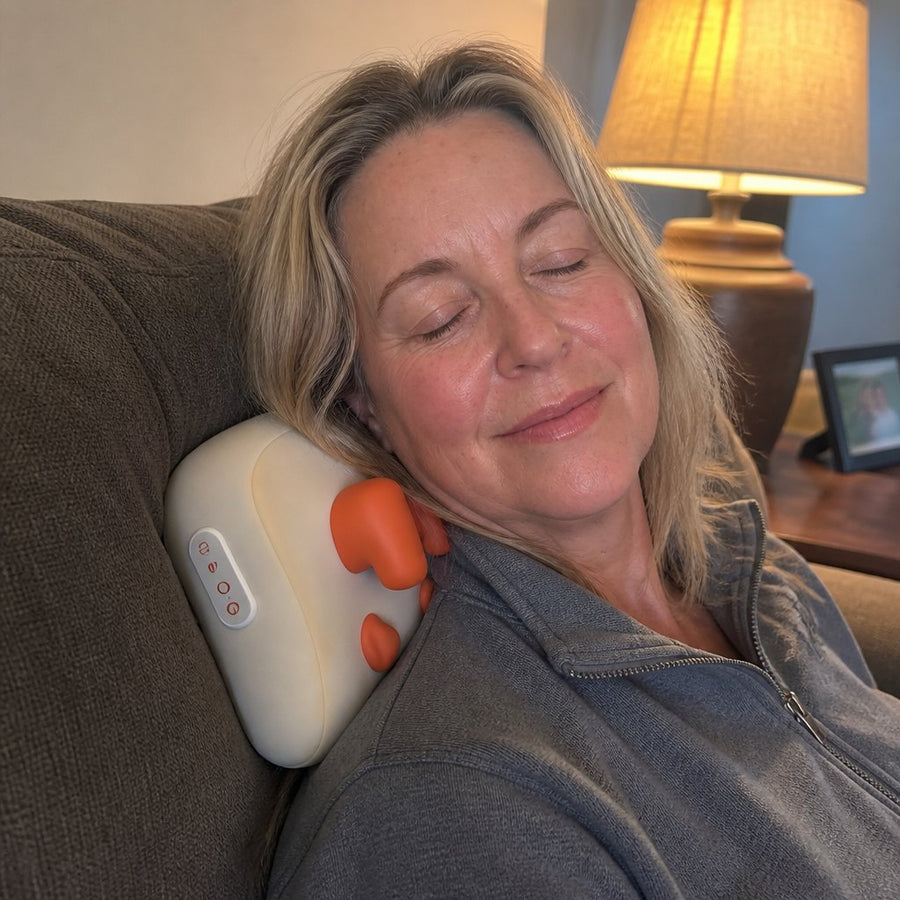 Snando Kneading Neck Pillow in use