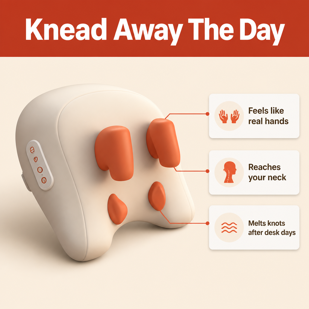 Snando neck pillow benefits real hands kneading reaches neck melts knots