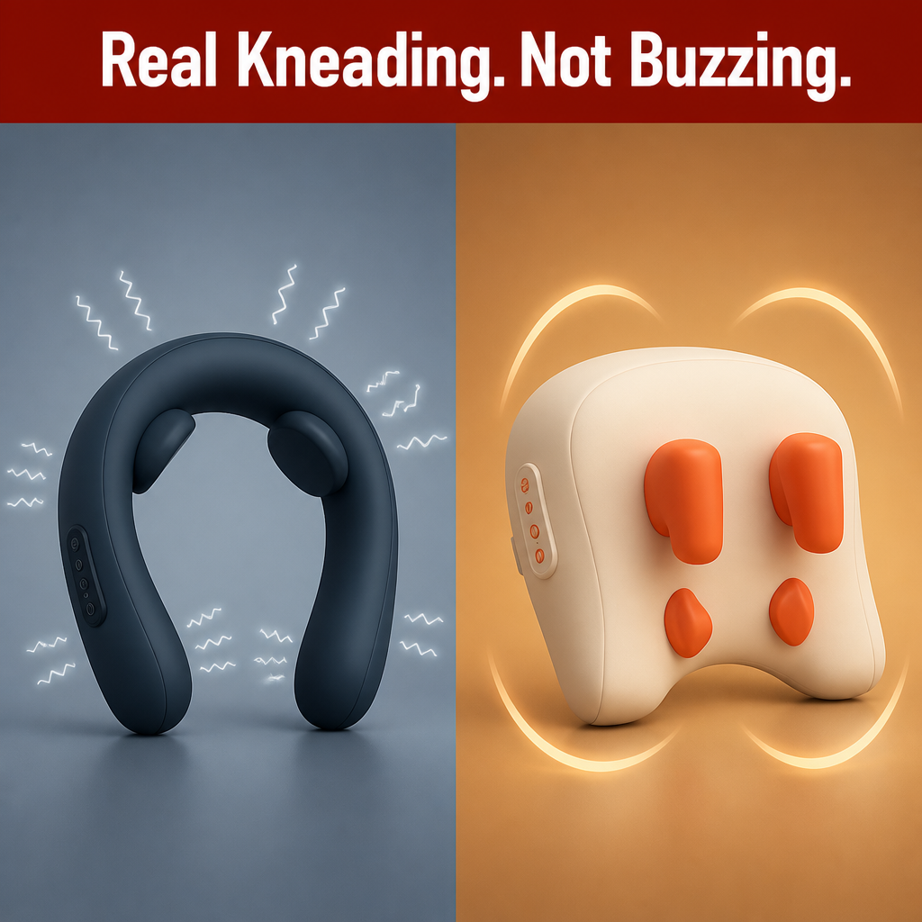 Real kneading versus buzzing vibration neck massager comparison