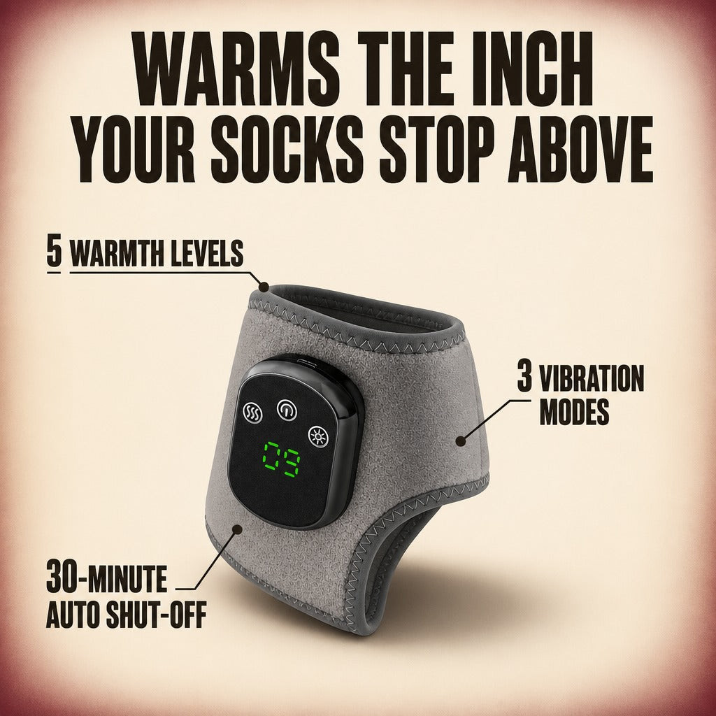 Warms the inch your socks stop above - 5 warmth levels, 3 vibration modes, 30-minute auto shut-off