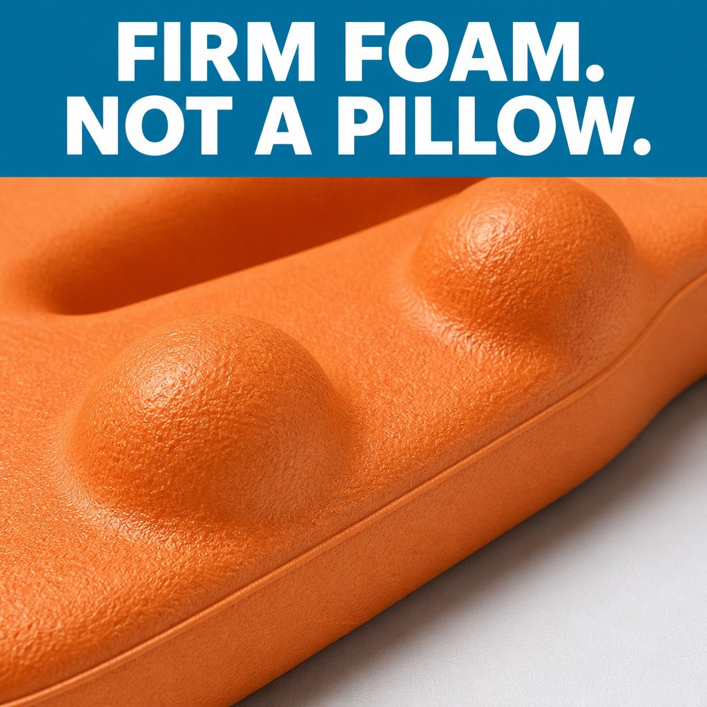 Close up of the dense foam and moulded ridge of the Snando Neck Release Board