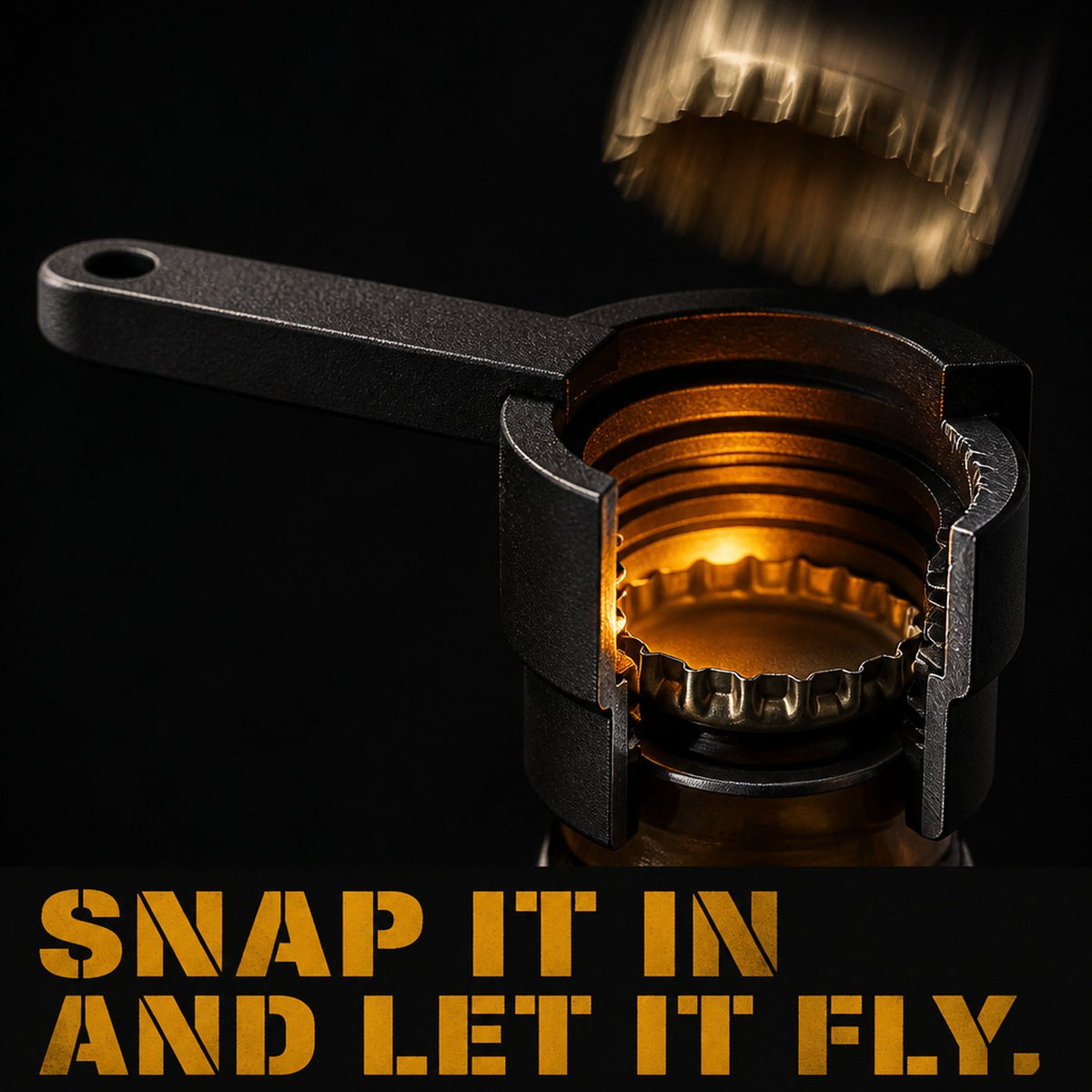 Cutaway of CapBlast, internal ridges biting the crown cap edge