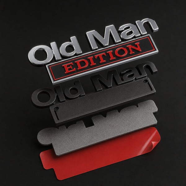 Old Man Edition badge cutaway