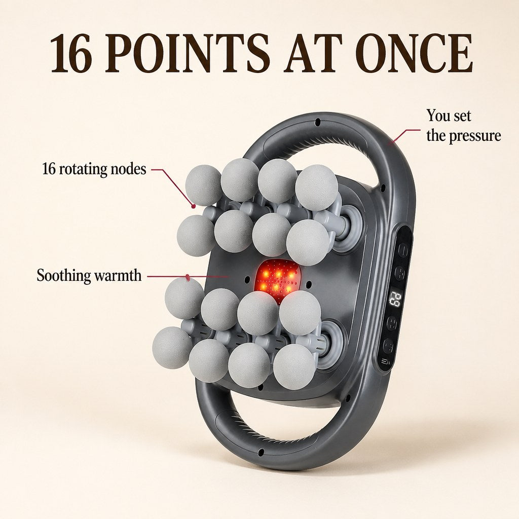 Kneads never rattles: 16 rotating nodes work a knot instead of hammering it